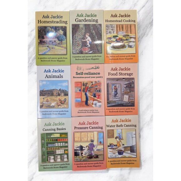 Ask Jackie Series Books Lot of 9 Backwoods Home Homesteading Paperback Books NEW - Picture 2 of 7